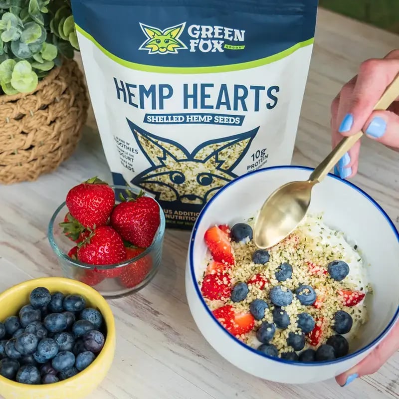 Hemp Hearts with Yogurt and Blueberries